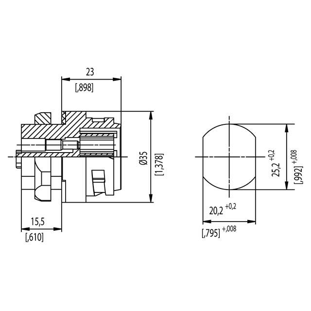C016 10P002 800 1 Amphenol Tuchel Industrial  Boîtiers de connecteurs circulaires